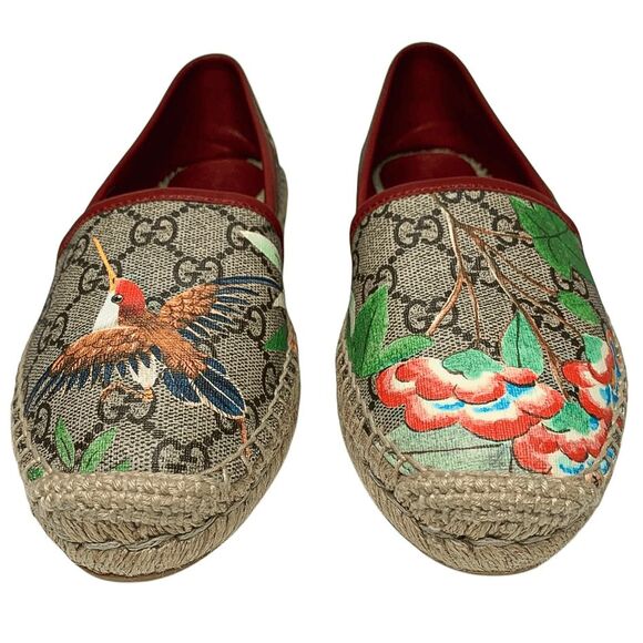 Gucci Pilar Espadrille Flats EU 36.5 US 6.5 GG Supreme Logo St. Tian Slip Ons - Picture 3 of 15